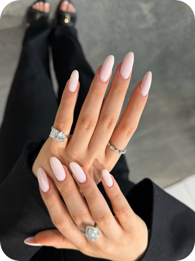 Russian manicure with BIAB result
